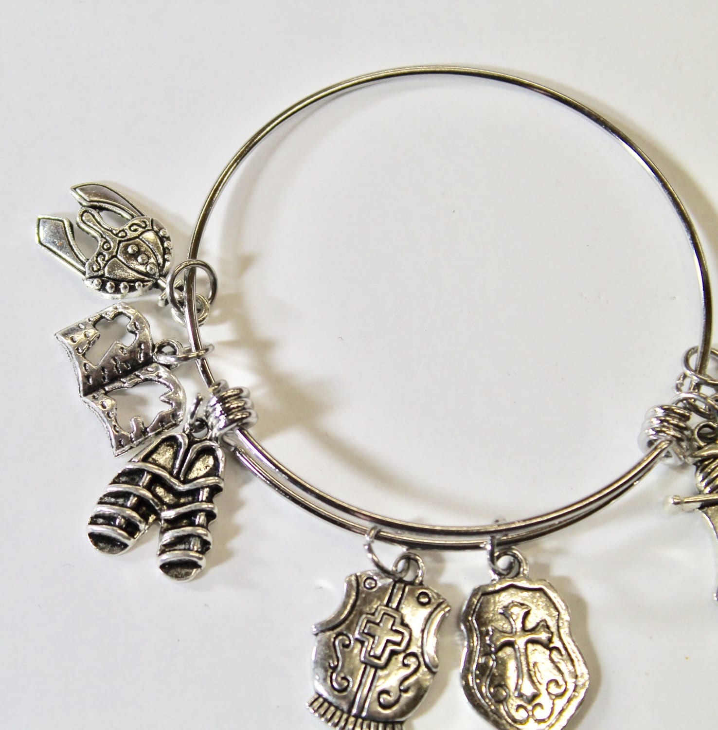 Full Armor of God Expanding Bangle Charm Bracelet, Gift For Her, Teen Gift, Christian Jewelry Gift, Bible Verse Jewelry, Scripture Gift